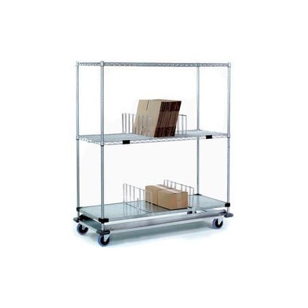 Nexel Open Sided Wire Stock Picker Truck w/3 Shelves, 1000 lb. Capacity, 36inL x 24inW x 69inH 558830A
